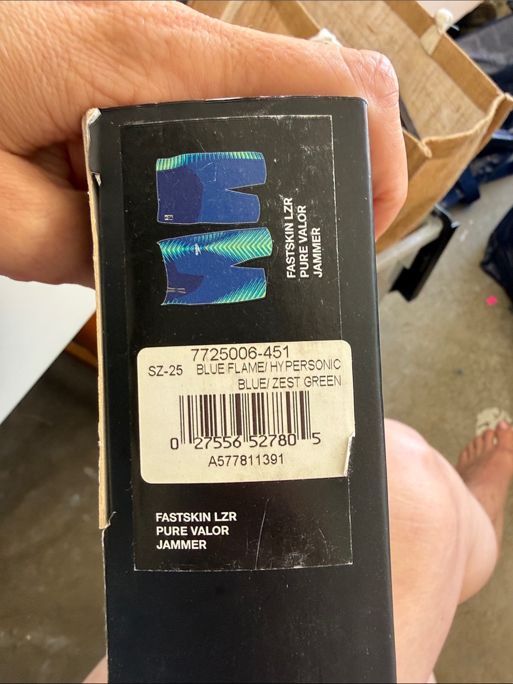 Speedo Fastskin LZR Pure Valor Jammer in Blue Flame with Zest Green Accents Tech
